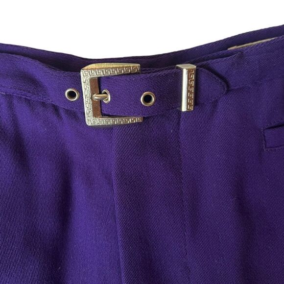VTG Gianni Versace Purple Straight leg Wool Trousers Pants Women’s 33 in waist - Picture 3 of 11